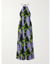 BERNADETTE - Frannie Floral-Print Chiffon Halterneck Maxi Dress - Lyst