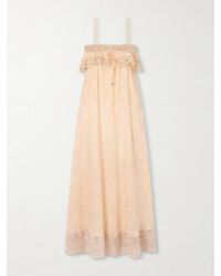 Chloé - Lace-Trimmed Silk-Jacquard Maxi Dress - Lyst