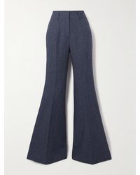Gabriela Hearst - Rhein Pleated Linen, Wool, Silk And Cashmere-Blend Flared Pants - Lyst