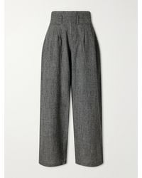 R13 - Triple Pleat Brushed Wool-Puppytooth Wide-Leg Pants - Lyst