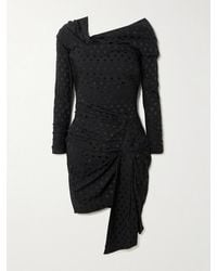 Isabel Marant - Asymmetric Draped Polka-Dot Stretch-Silk Dress - Lyst