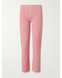 Posse - Micah Checked Jersey Straight-Leg Capri Pants - Lyst