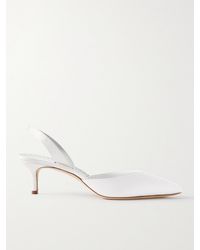 Manolo Blahnik - Carolyne Bridal 50 Satin Slingback Pumps - Lyst