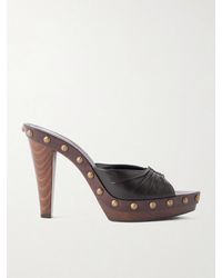 Saint Laurent - Babylone Embellished Leather Mules - Lyst