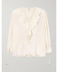 Chloé - Ruffled Silk Crepe De Chine Blouse - Lyst