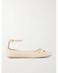 Chloé - Misty Laser-Cut Leather Ballet Flats - Lyst