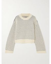 Mother - The Bell Sleeve Striped Cotton Sweater - Lyst
