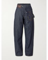 JW Anderson - Twisted Asymmetric Embroidered High-Rise Jeans - Lyst