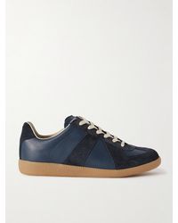 Maison Margiela - Replica Leather And Suede Sneakers - Lyst