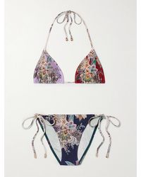 Zimmermann - Rhiannon Floral-Print Triangle Bikini - Lyst