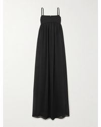 Jacquemus - Peplo Open-Back Jersey-Trimmed Gathered Crepe De Chine Maxi Dress - Lyst