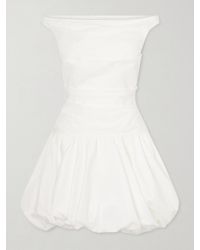 Jonathan Simkhai - Salina Ruched Cotton-Blend Poplin Mini Dress - Lyst