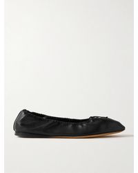 The Row - Awar Grosgrain-Trimmed Leather Ballet Flats - Lyst