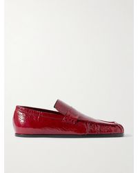 Jil Sander - Crinkled Glossed-Leather Loafers - Lyst