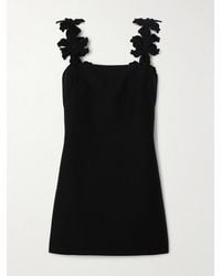 Valentino Garavani - Appliquéd Virgin Wool And Silk-Blend Crepe De Chine Mini Dress - Lyst