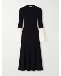 Jonathan Simkhai - Maelle Ribbed Taffeta-Trimmed Jersey Midi Dress - Lyst