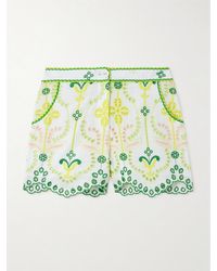 Charo Ruiz - Mason Scalloped Broderie Anglaise Cotton-Blend Shorts - Lyst