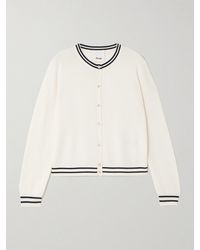 Allude - Striped Cashmere Cardigan - Lyst