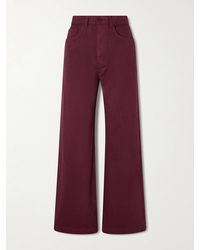 The Elder Statesman - Herringbone Cotton Wide-Leg Pants - Lyst