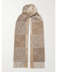 Loewe - Fringed Intarsia Wool And Cashmere-Blend Scarf - Lyst