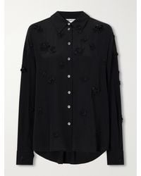 BERNADETTE - Everett Floral-Embellished Silk Shirt - Lyst