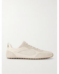 Tory Burch - Field Leather, Mesh And Suede Sneakers - Lyst