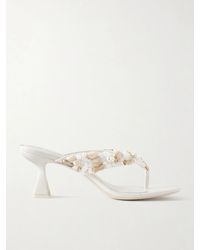 Cult Gaia - Abi Bead-Embellished Leather Thong Sandals - Lyst
