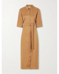 Max Mara - Beachwear Cotton-Blend Poplin Midi Dress - Lyst