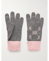 Gucci - Jacquard-Knit Cashmere Gloves - Lyst