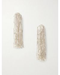 Oscar de la Renta - Tassel Beaded-Tone Crystal Clip Earrings - Lyst