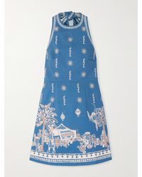 ALÉMAIS - Acacia Printed Organic Cotton-Drill Mini Dress - Lyst