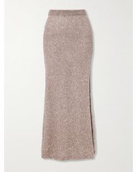 Balenciaga - Sequined Knitted Maxi Skirt - Lyst