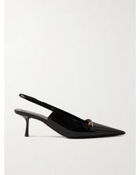 Saint Laurent - Carine Slingback-Pumps Aus Lackleder Mit Verzierung - Lyst