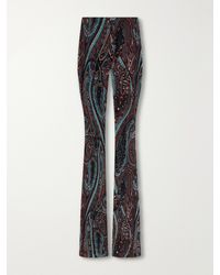 Etro - Paisley-Appliquéd Mesh Flared Pants - Lyst
