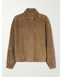 Brunello Cucinelli - Paneled Suede Bomber Jacket - Lyst