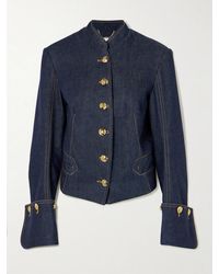 Zimmermann - Button-Embellished Denim Jacket - Lyst