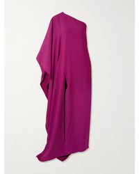 ‎Taller Marmo - Paloma Scarf-Detailed One-Shoulder Satin-Crepe Maxi Dress - Lyst