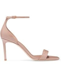 saint laurent amber metallic leather sandals