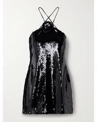 Magda Butrym - Open-Back Appliquéd Sequined Tulle Halterneck Mini Dress - Lyst