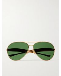Bottega Veneta - Sardine Goldfarbene Pilotensonnenbrille - Lyst