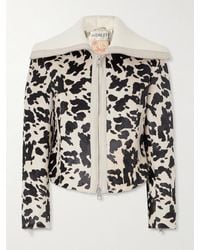 S.S.Daley - Ribbed Cropped Wool-Trimmed Animal-Print Goat Hair Jacket - Lyst