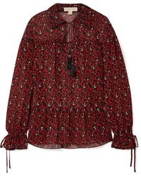 MICHAEL Michael Kors Printed Georgette Blouse - Red
