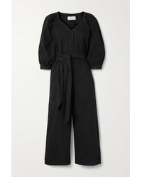 The Great The Field Belted Cotton-twill Jumpsuit - Black