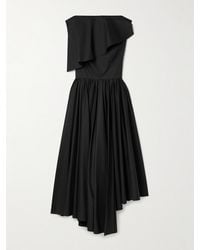 Salon 1884 - Net Sustain Evanne Asymmetric Pleated Cotton-Poplin Midi Dress - Lyst