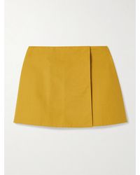 Tolu Coker - Pleated Cotton-Poplin Mini Wrap Skirt - Lyst