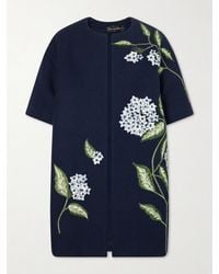 Oscar de la Renta - Embellished Embroidered Cotton-Blend Tweed Coat - Lyst