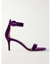 Gianvito Rossi - Portofino 70 Velvet Sandals - Lyst