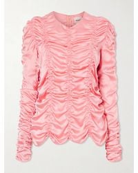 KHAITE - Rory Ruched Silk Satin Top - Lyst