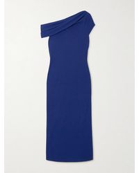 Givenchy - Asymmetric Draped Crepe Midi Dress - Lyst
