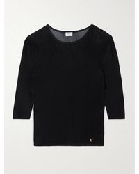 Saint Laurent - Embellished Knitted Top - Lyst